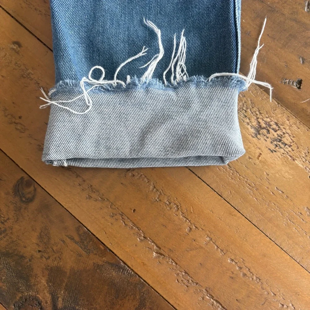 Anthro & Other Stories Stockholm Atelier Straight Leg Raw Hem Jeans Blue Sz 28